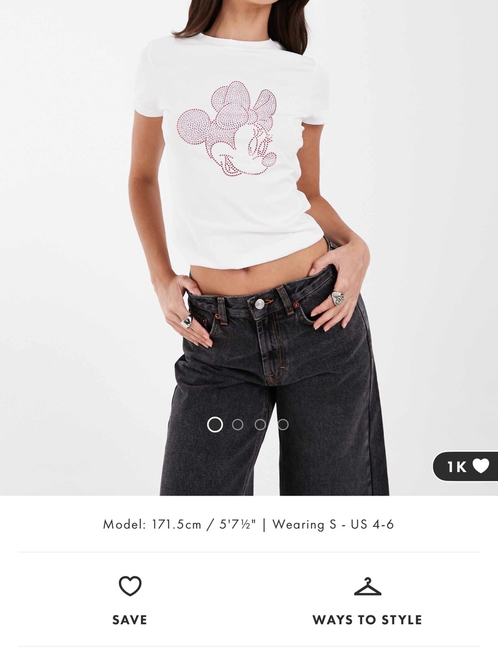 Disney x Asos White Minnie Mouse Crystal Tee